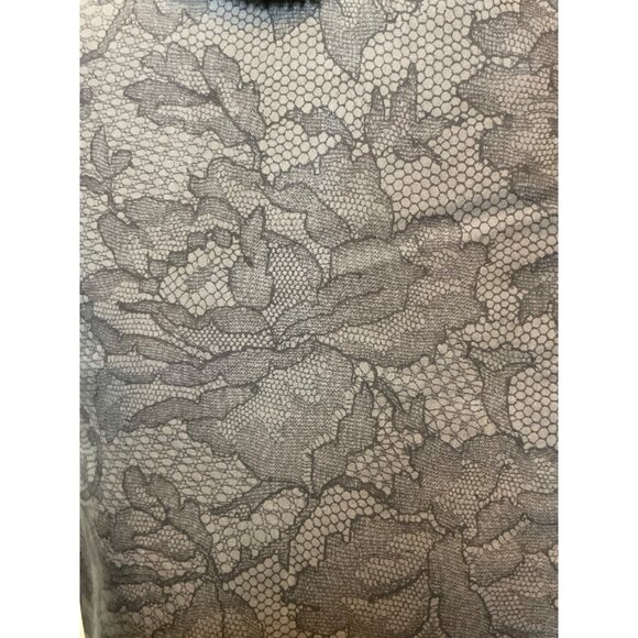 Theory Gray Floral Lace Print Silk Sleeveless Ruffle Top, Size P - Picture 7 of 10